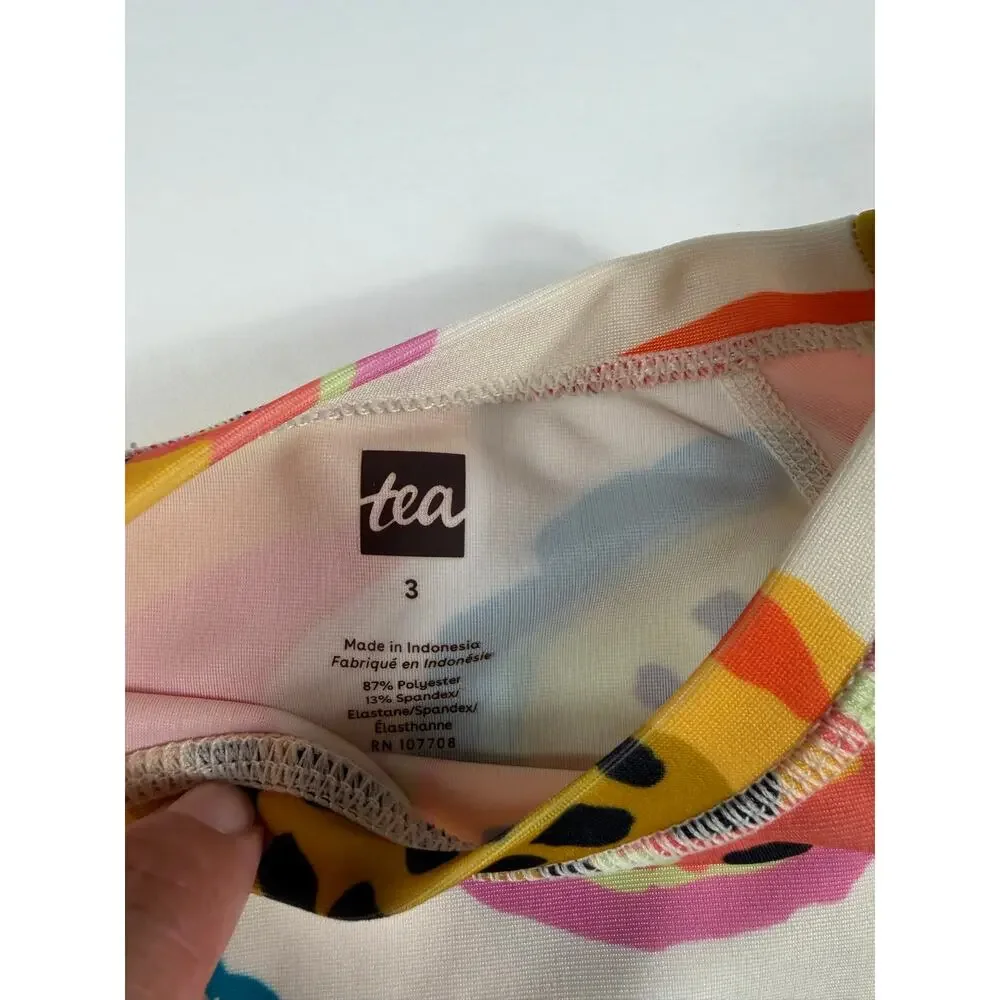 Tea Collection Fruit Print Rash Guard Swim Set Size 3
